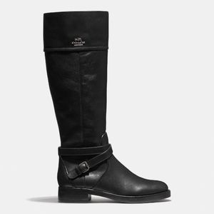 Coach Leather Elm Knee High Boots In Black Size 6… - image 1